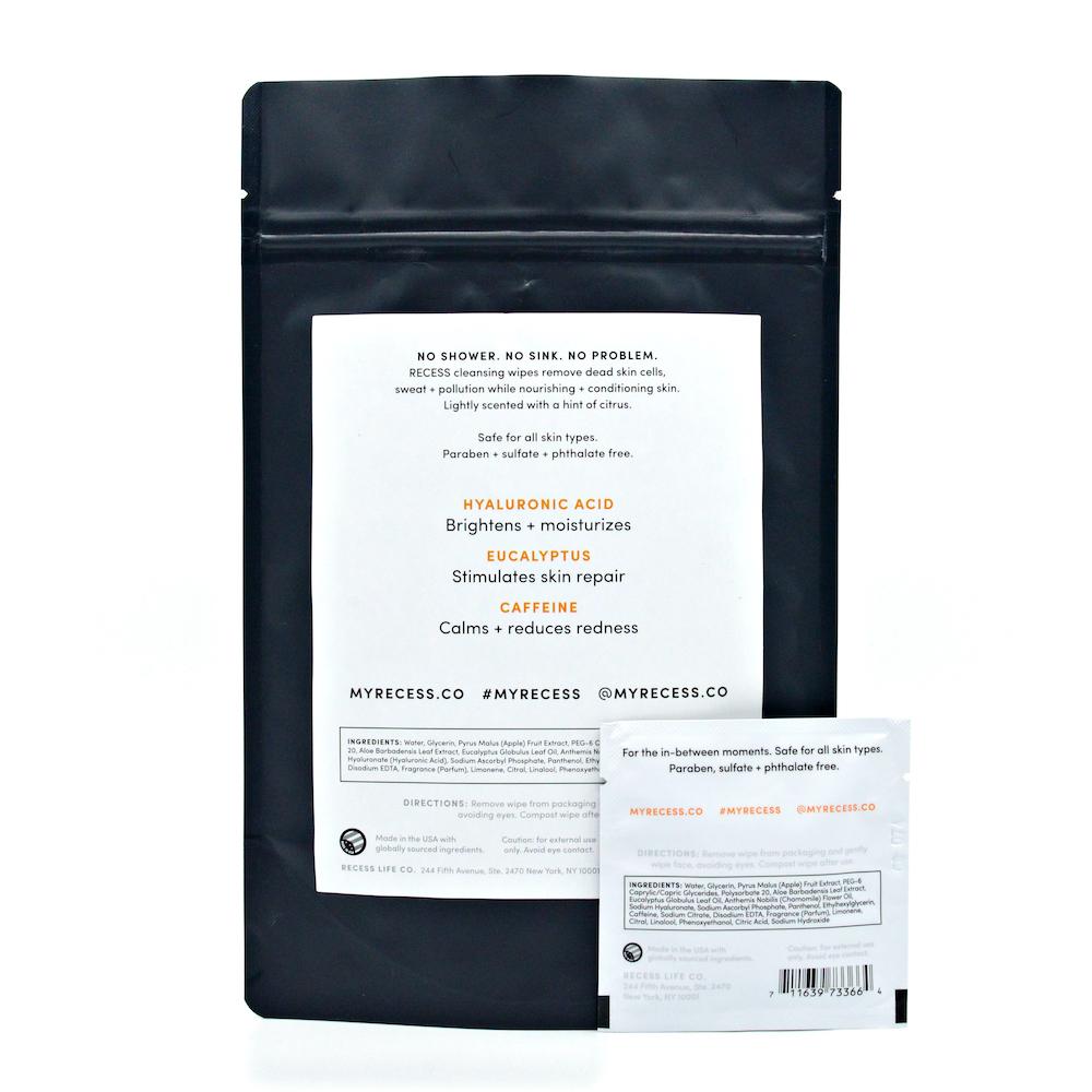 RECESS body wipe FACE 101: Cleansing Wipes (Pack of 15)
