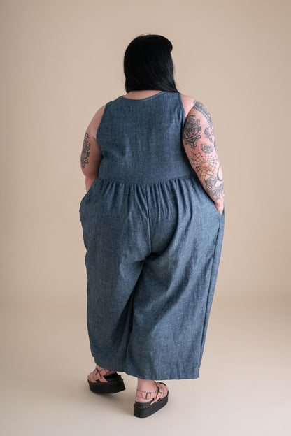 Backyard Jumpsuit in Indigo Chambray