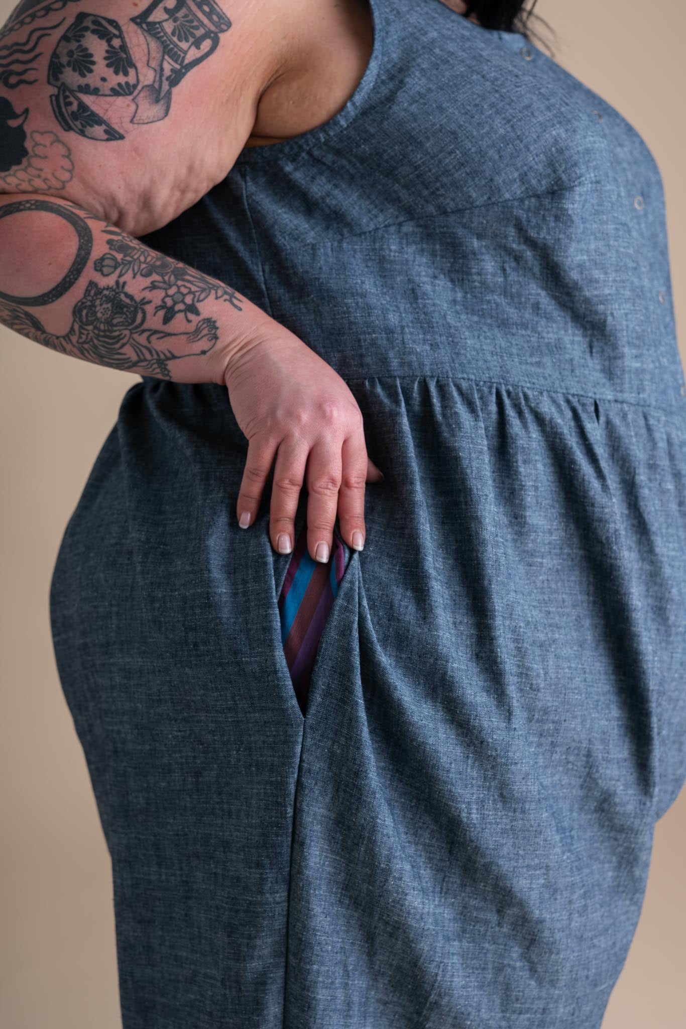Backyard Jumpsuit in Indigo Chambray