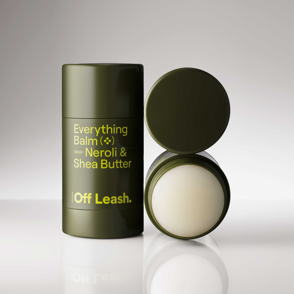 Always Off Leash Everything Balm dog paw and nose moisturizer in green jar