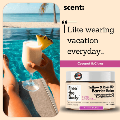 Free the Body Co. Moisturizers Tallow and Rose Hip Barrier Balm with Beeswax, Small Batch, 2oz