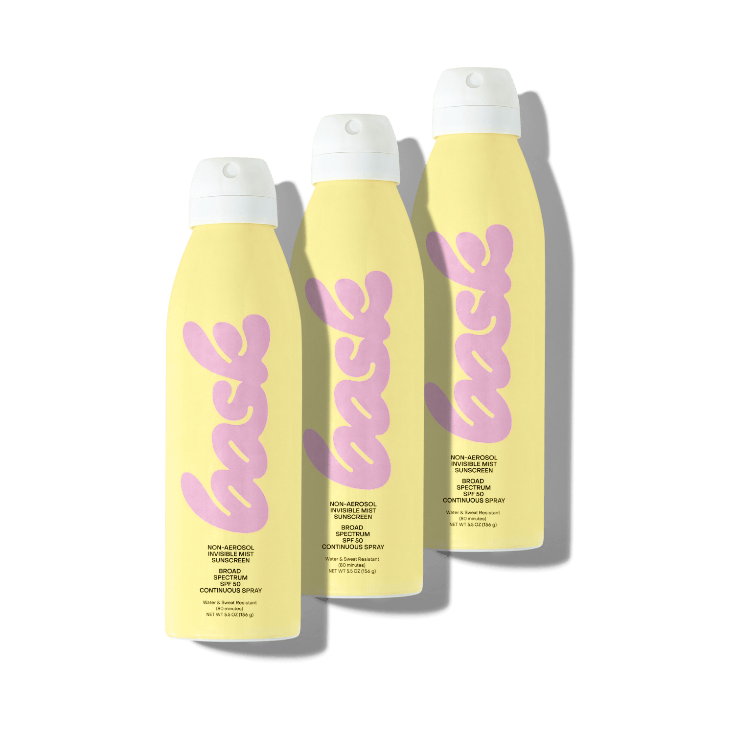Bask Suncare Reef Safe Sunscreen 50+ Non-Aerosol Spray 3-Pack