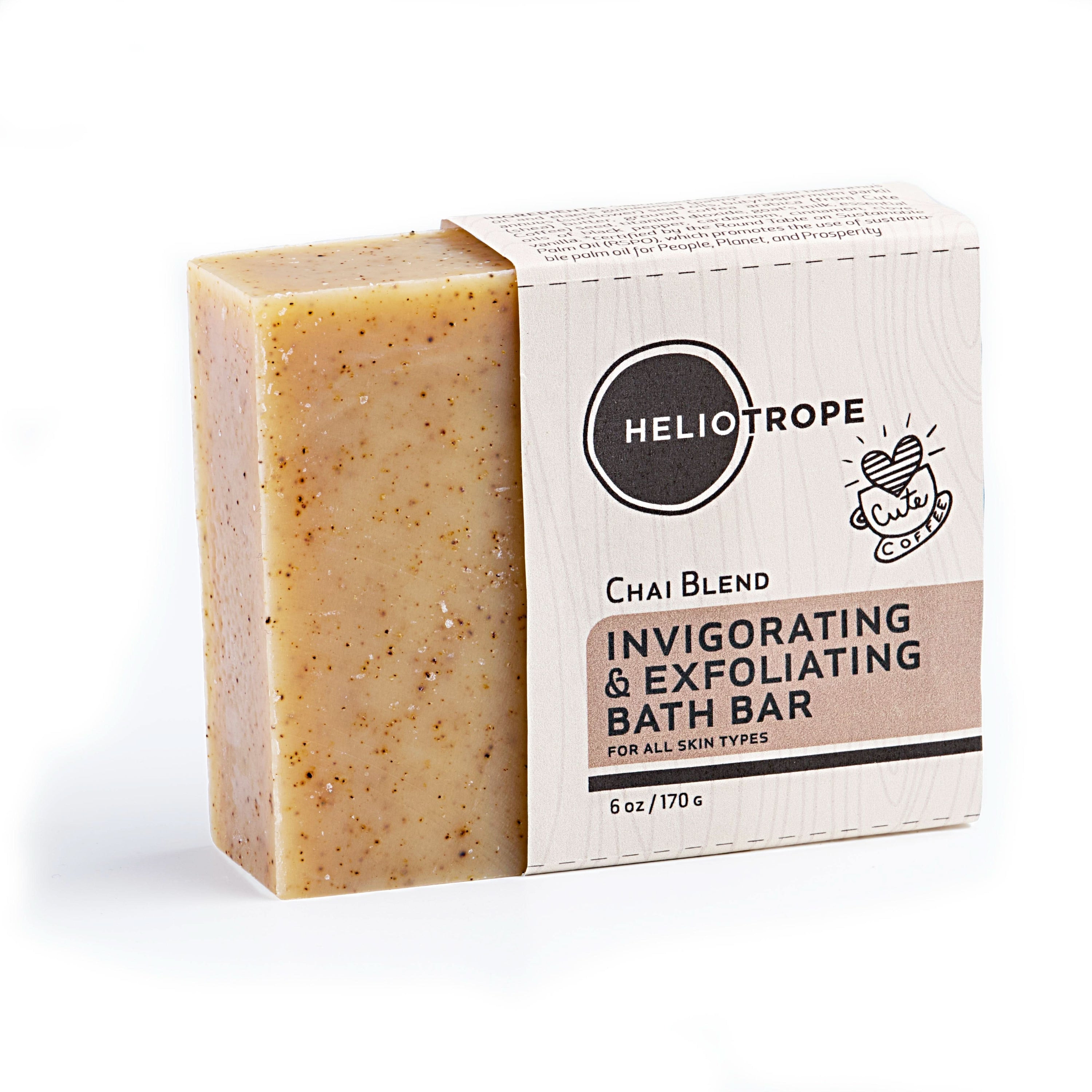 Heliotrope SF Soap Invigorating w/ground coffee Exfoliating Bath Bars