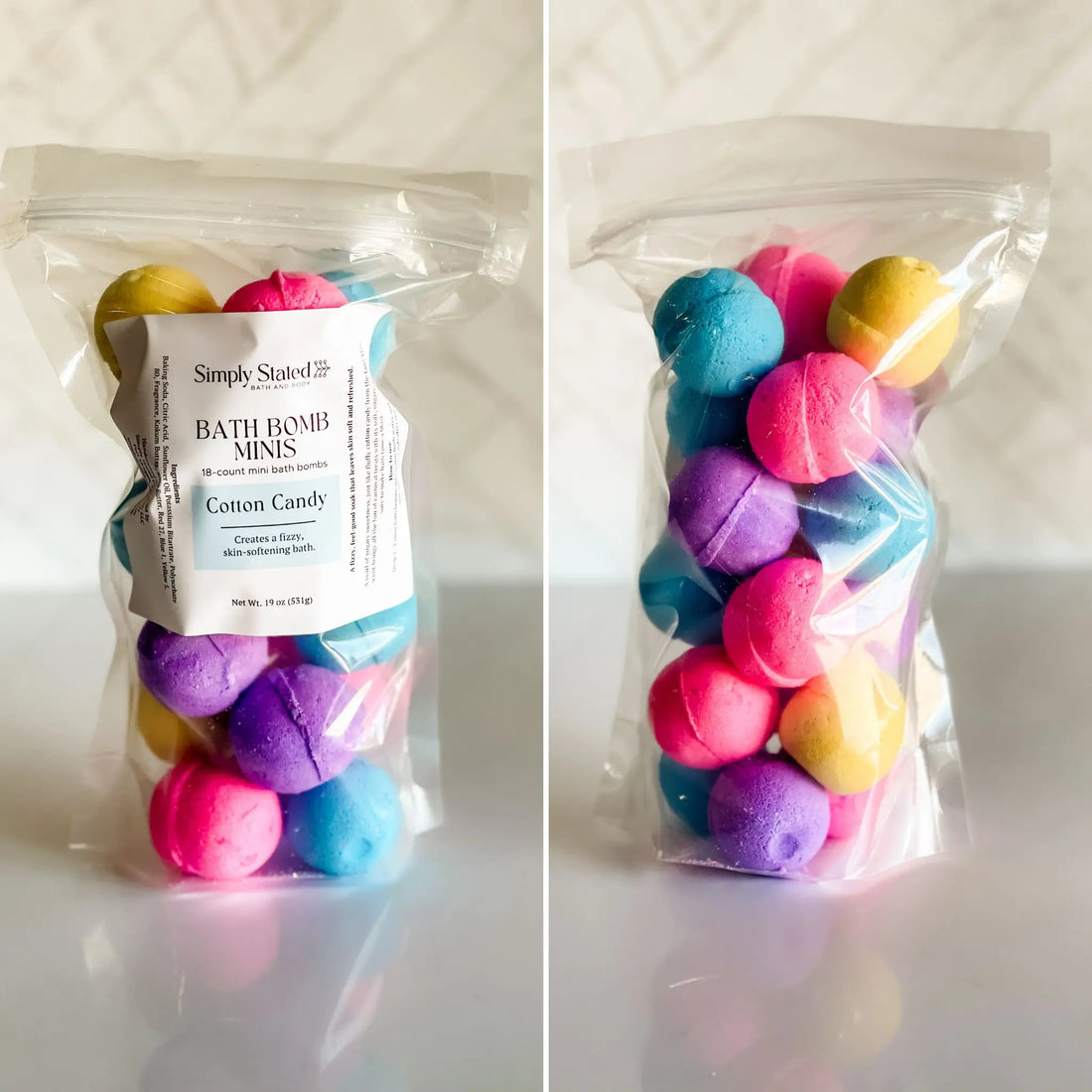 Simply Stated Creations Bath Bombs Cotton Candy Bath Bomb Minis (18-count)