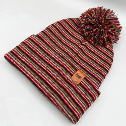 Classic Cuffed Pom Pom Beanie, Multi Color