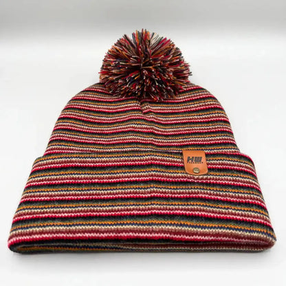 Classic Cuffed Pom Pom Beanie, Multi Color