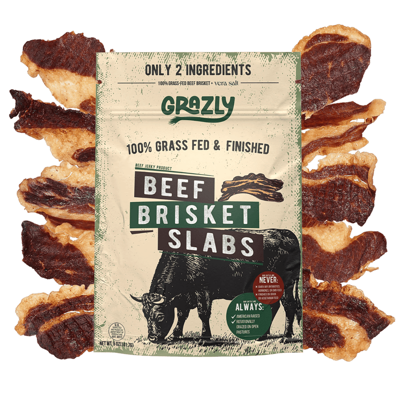 Grazly 1 Pack Beef Brisket Slabs - 100% Grass-Fed & Finished