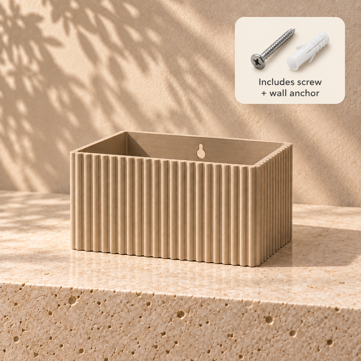 Ribbed Wall Planter, Rectangle