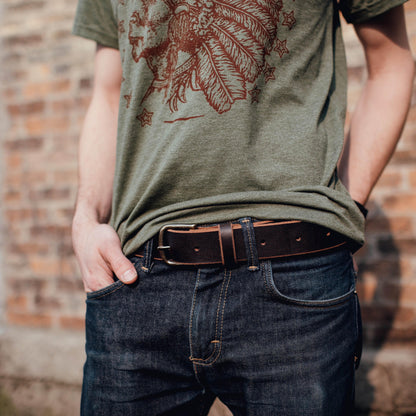 The Local Branch Leather S / Chocolate Leather Workman Belt - USA Made
