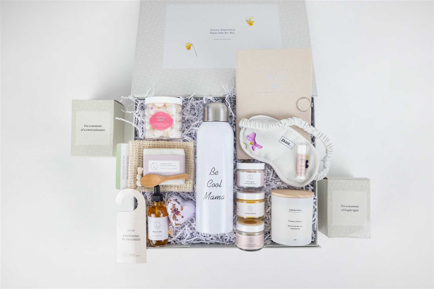 Lizush Gift set for new mom New Mom Gift, Pampering Natural Skincare gift for New Mom