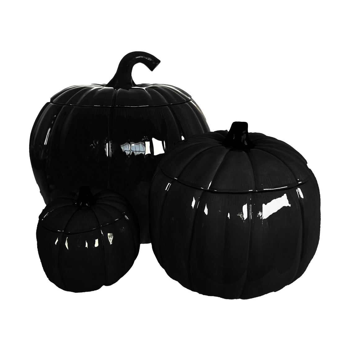 Solid Black Pumpkin Jars