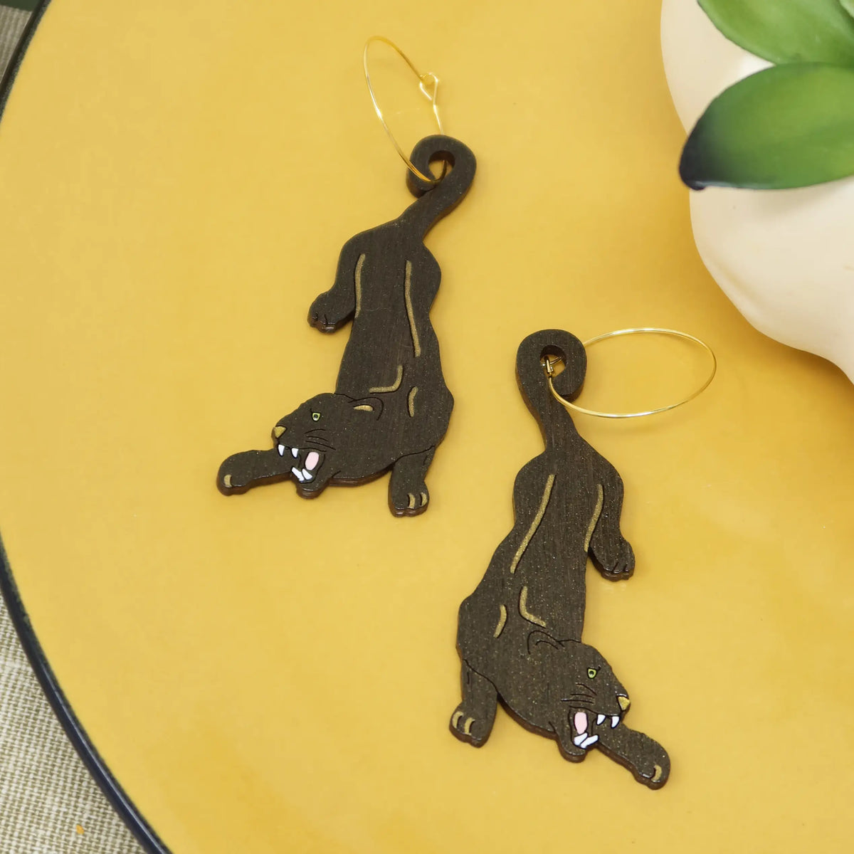 Black Jungle Cat Hoops