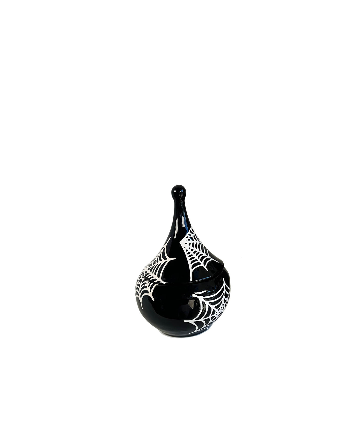 Spiderweb Teardrop Jar in Black