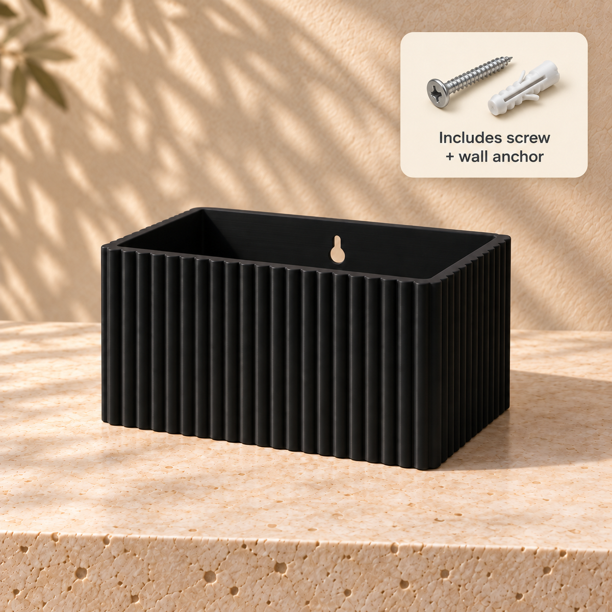 Ribbed Wall Planter, Rectangle