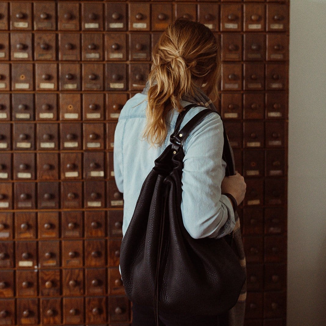 The Local Branch Leather Traveler Drawstring Backpack - USA Made