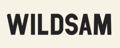 Black 'WILDSAM' logo on a beige background