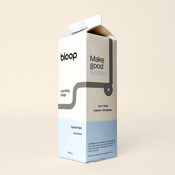 Bloop Laundry Soap 32 oz Carton Natural Laundry Soap - Care Free (Unscented)