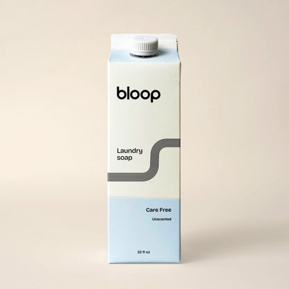Bloop Laundry Soap 32 oz Carton Natural Laundry Soap - Care Free (Unscented)