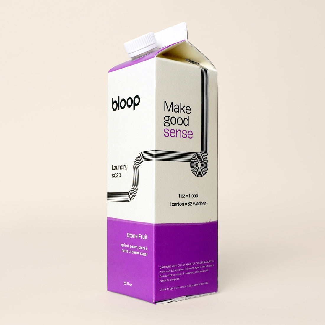 Bloop Laundry Soap 32 oz Carton Natural Laundry Soap - Stone Fruit