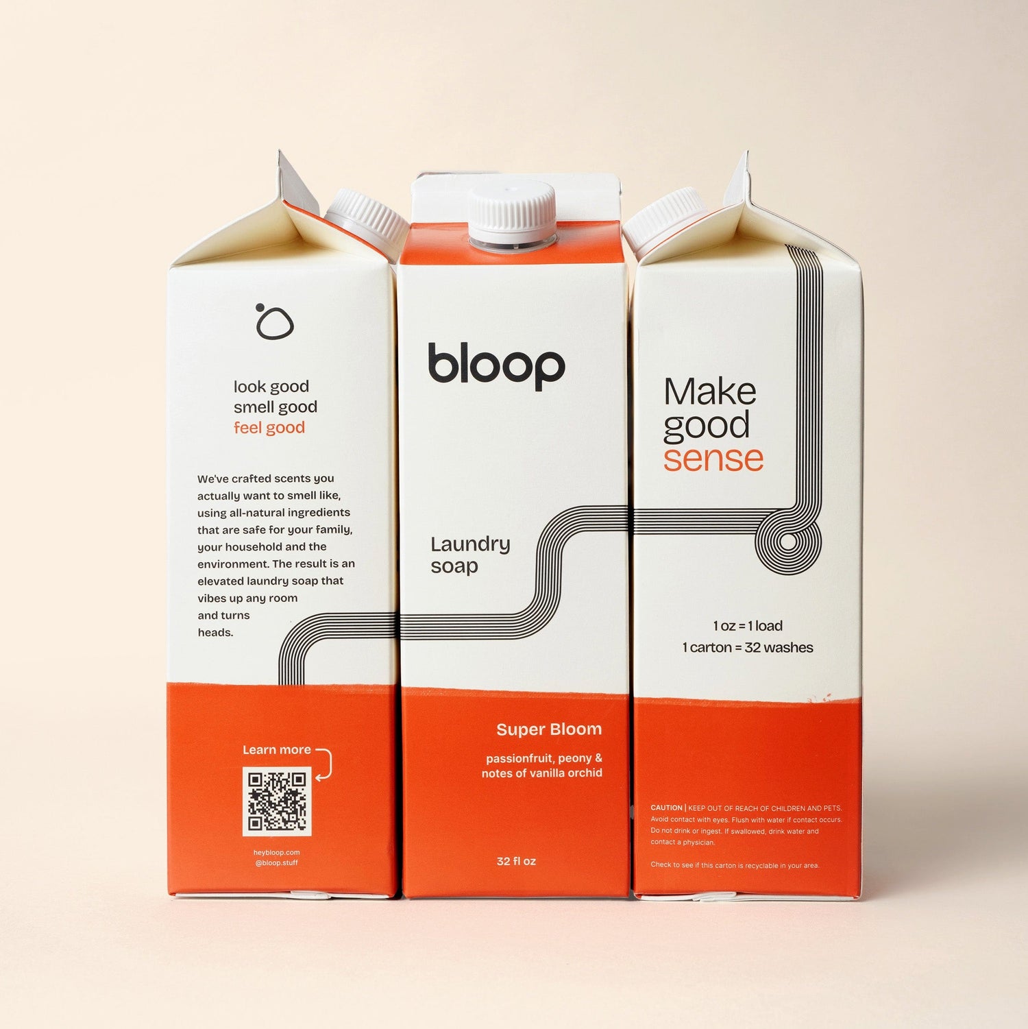 Bloop Laundry Soap 32 oz Carton Natural Laundry Soap - Super Bloom
