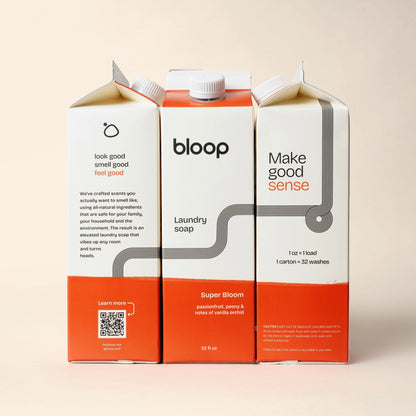 Bloop Laundry Soap 32 oz Carton Natural Laundry Soap - Super Bloom