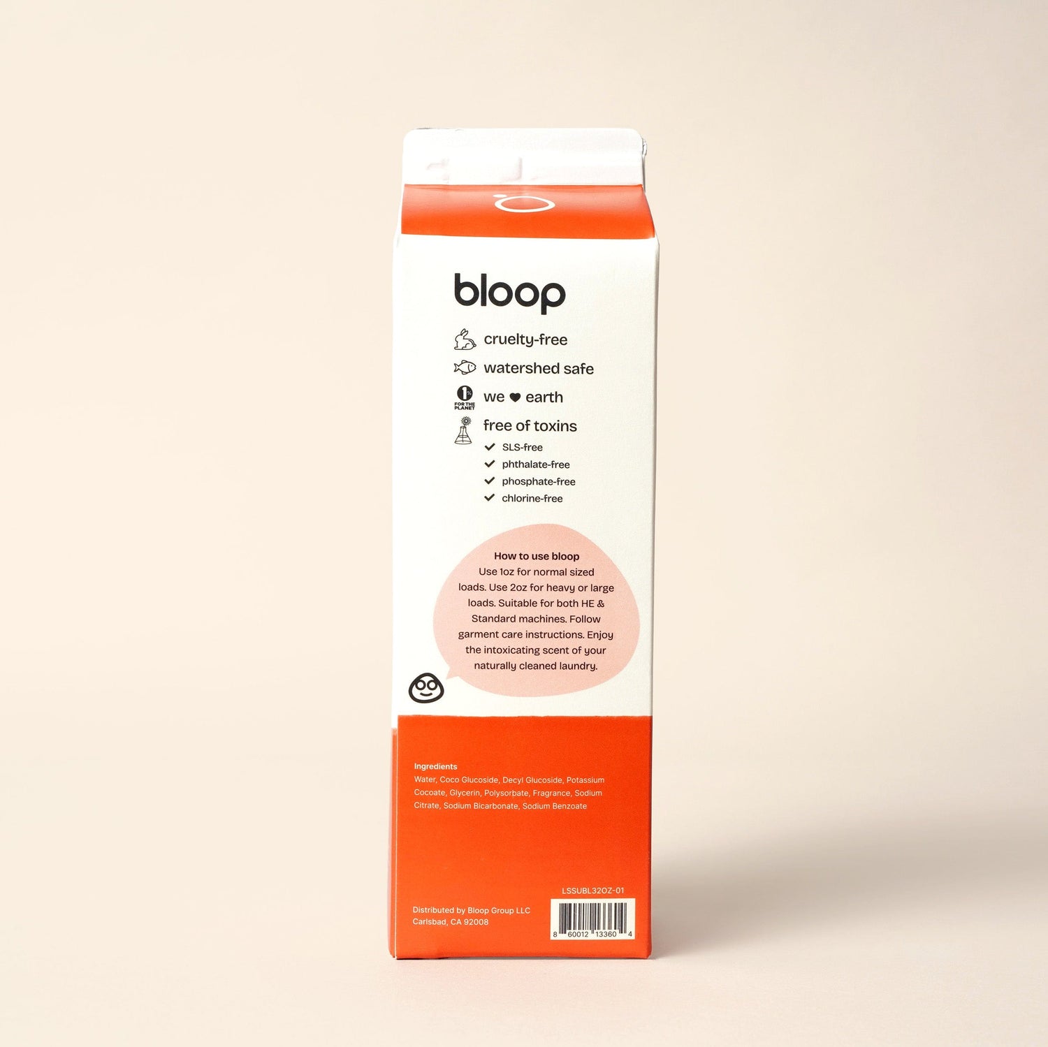 Bloop Laundry Soap 32 oz Carton Natural Laundry Soap - Super Bloom
