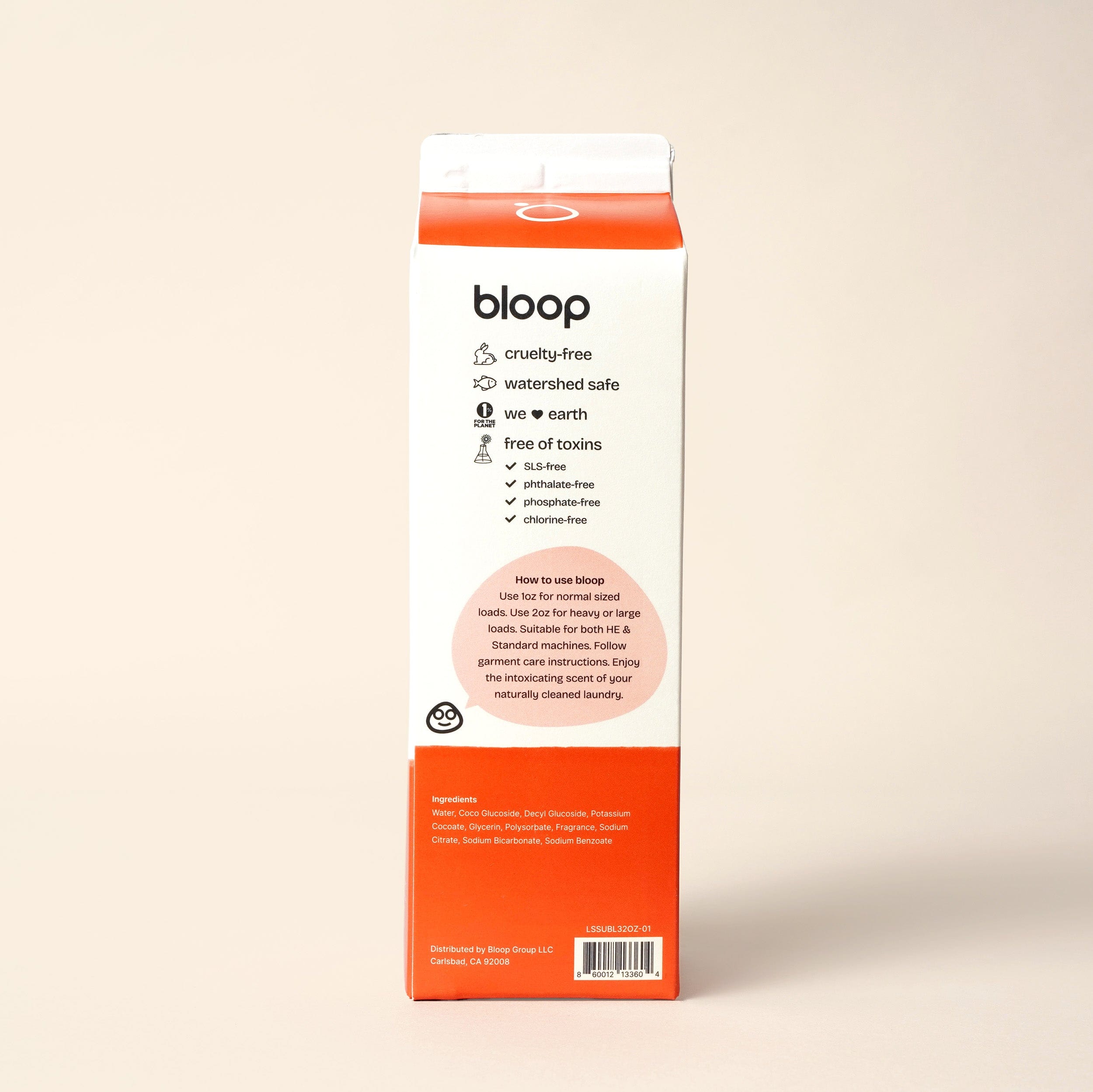 Bloop Laundry Soap 32 oz Carton Natural Laundry Soap - Super Bloom