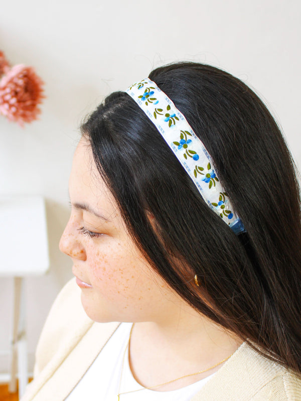 Blue Clematis Floral Headband - My American Goods