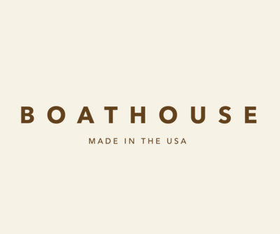 Boathouse brand logo on a beige background