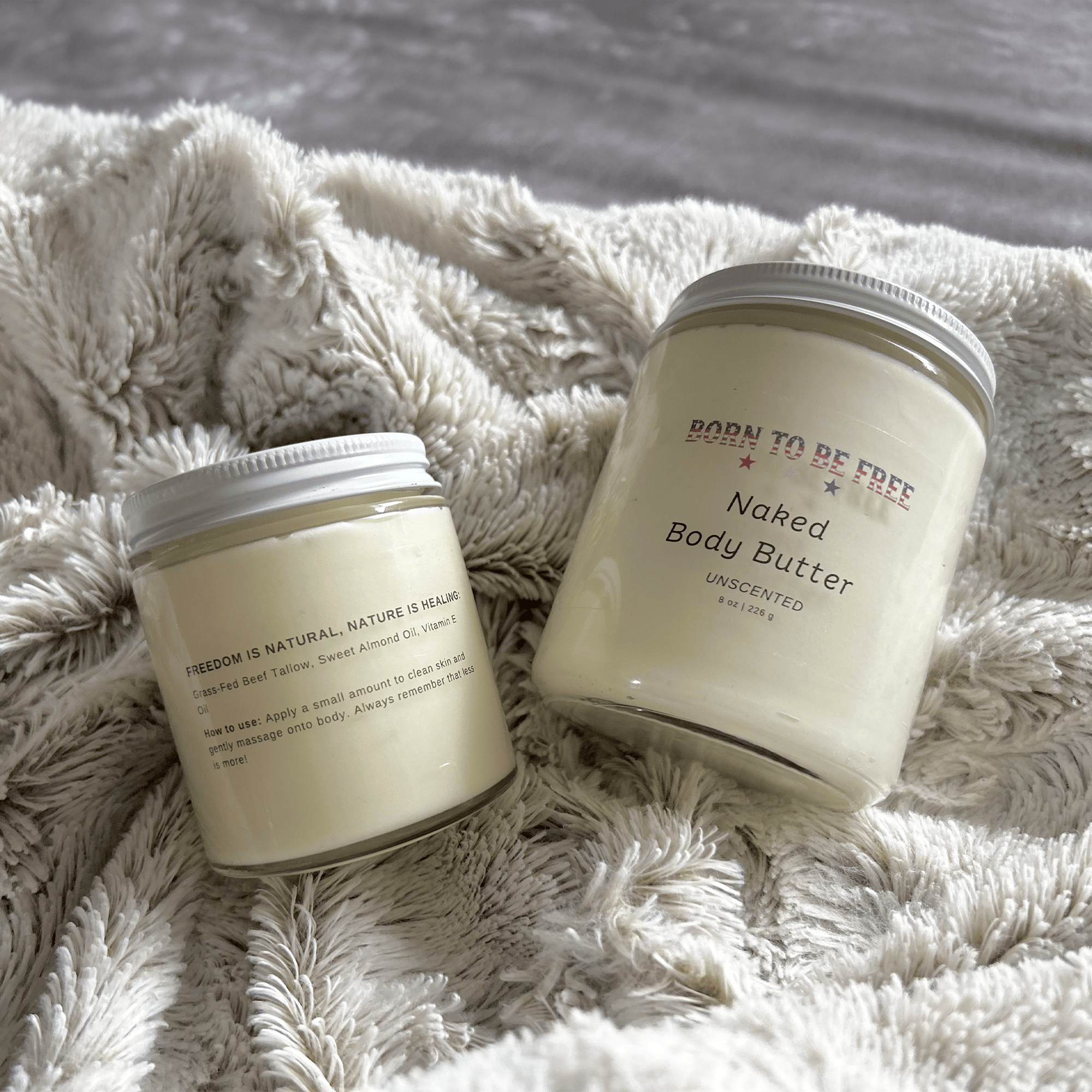 Born To Be Free Body Butter 8 oz Glass Jar Naked Body Butter