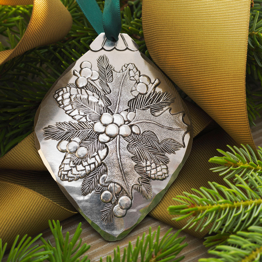 Holly Bulb Ornament