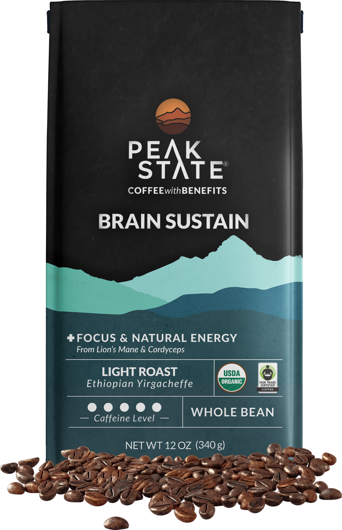 Wholesale Only - Case of 6 - BRAIN SUSTAIN Light Roast - My American Goods