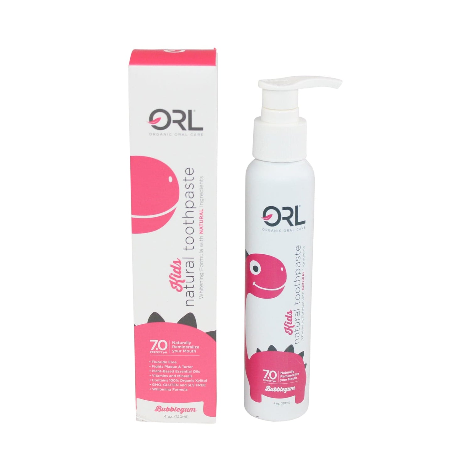 ORL Toothpaste Kids Bubblegum Fluoride-free Toothpaste with Natural Hydroxyapatite