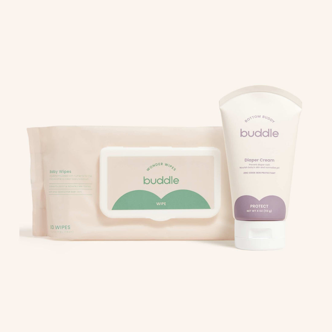 Buddle Skincare Diaper Rash Treatment Buddle Wipe &amp; Protect Bundle
