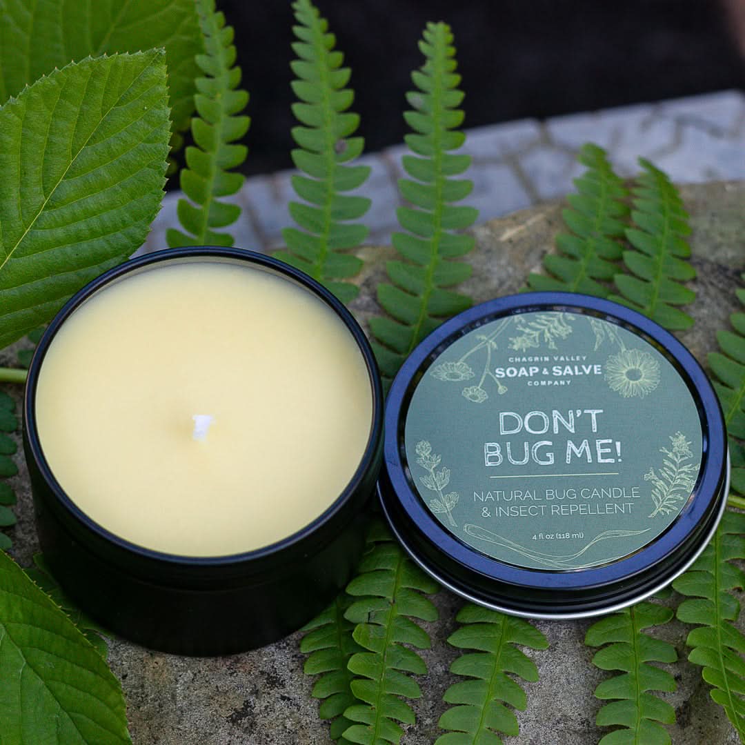 Chagrin Valley Soap &amp; Salve Bug Repellent 4 fl oz Tin Body &amp; Massage Candle: Don&