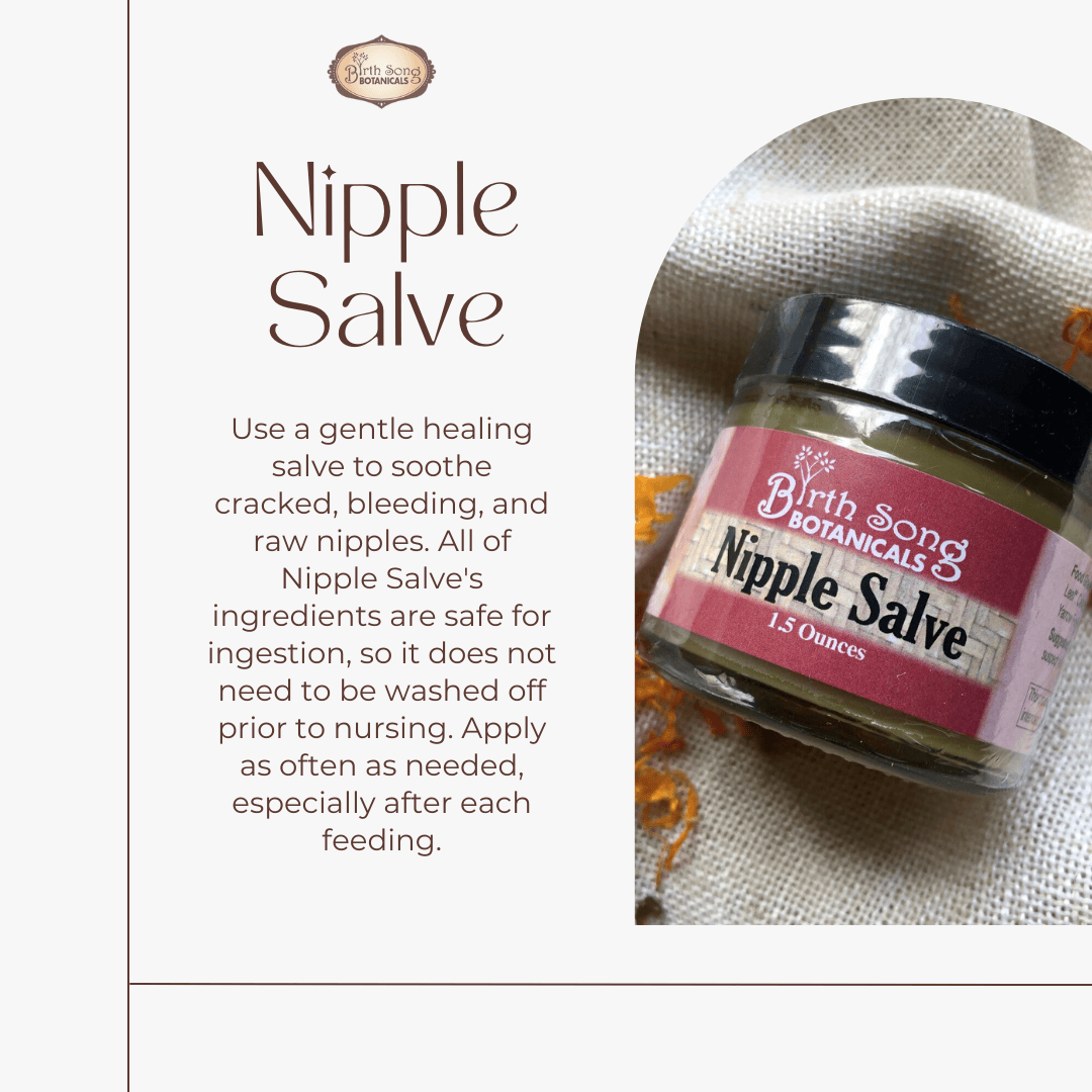 Birth Song Botanicals Co. Skin Care Nipple Salve, Soothing Herbal Nipple Butter for Breastfeeding and Lactation
