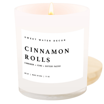 Cinnamon Rolls Soy Candle - White Jar - 11 oz - My American Goods