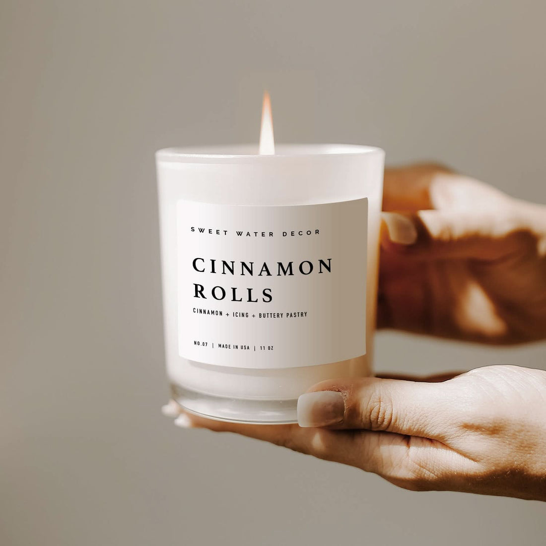 Cinnamon Rolls Soy Candle - White Jar - 11 oz - My American Goods