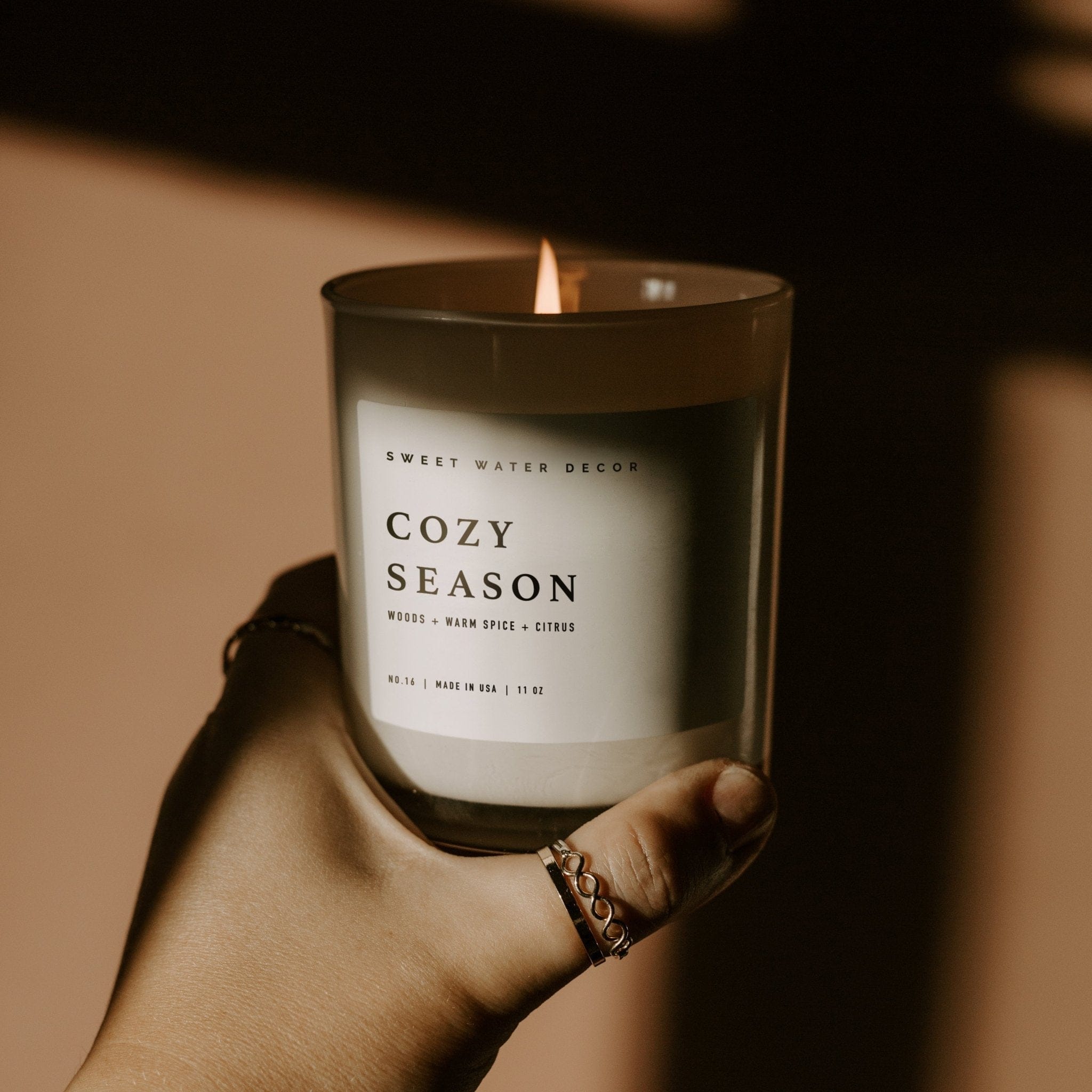 Sweet Water Decor Candles Cozy Season Soy Candle - White Jar - 11 oz