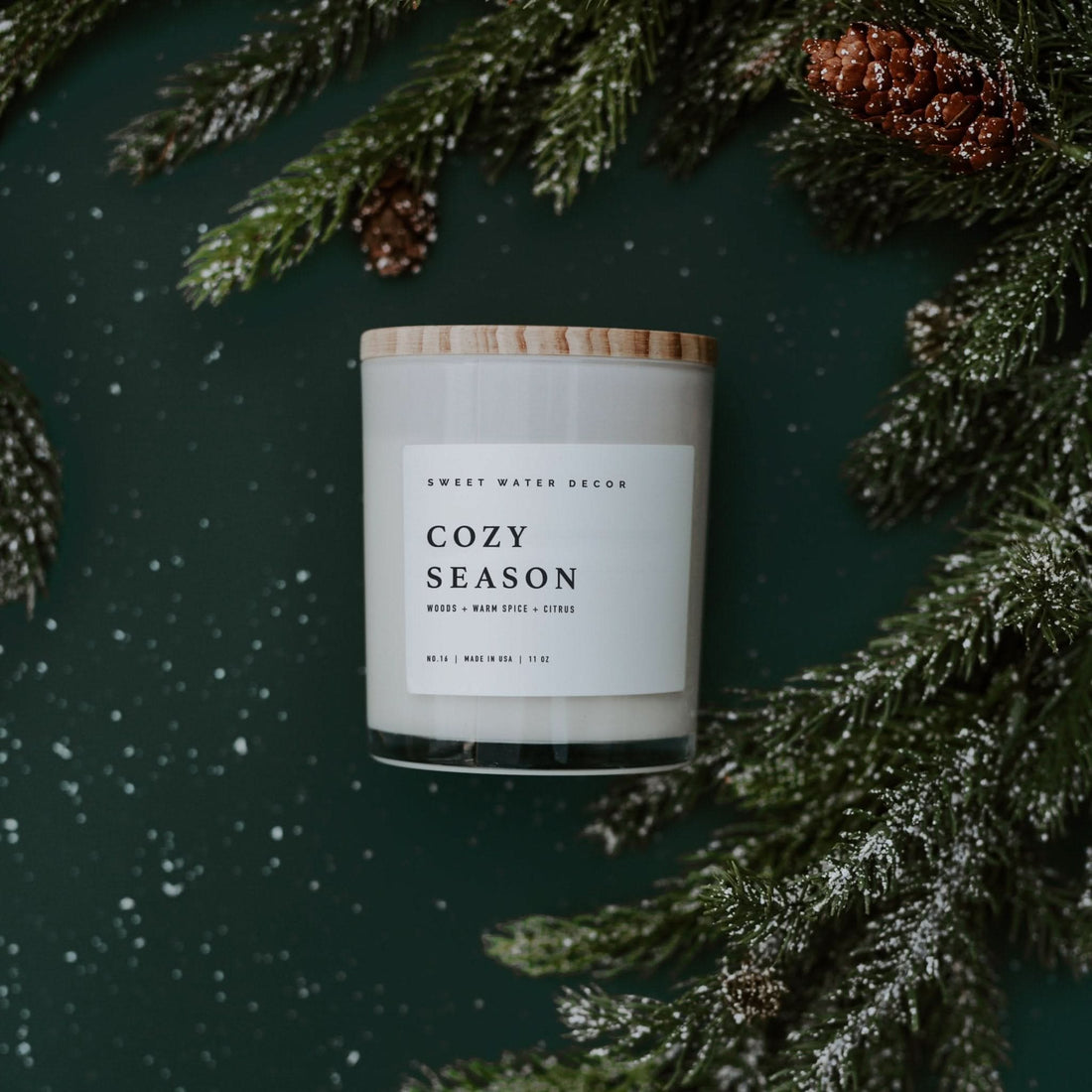 Cozy Season Soy Candle - White Jar - 11 oz - My American Goods