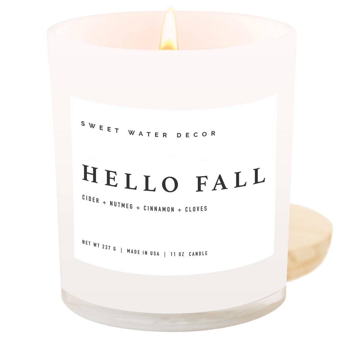 Hello Fall Soy Candle - White Jar - 11 oz - My American Goods