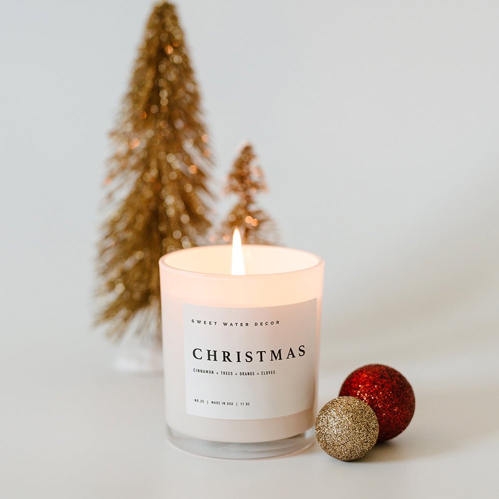 Christmas Soy Candle - White Jar - 11 oz - My American Goods
