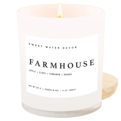 Sweet Water Decor Candles Farmhouse Soy Candle - White Jar - 11 oz
