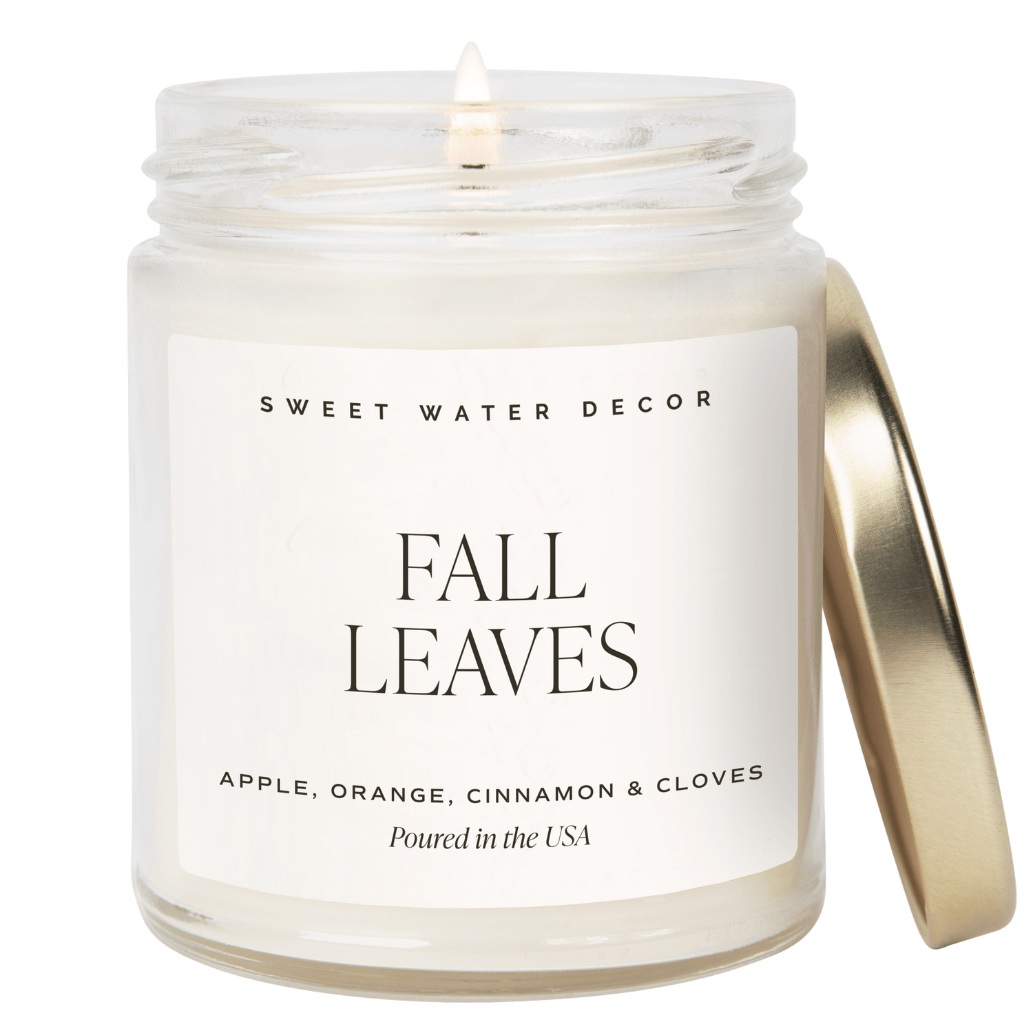 Sweet Water Decor Candles Fall Leaves Soy Candle - Clear Jar - 9 oz