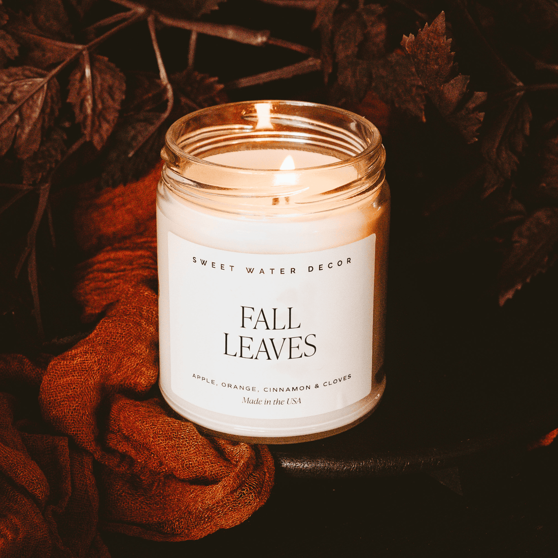 Fall Leaves Soy Candle - Clear Jar - 9 oz - My American Goods