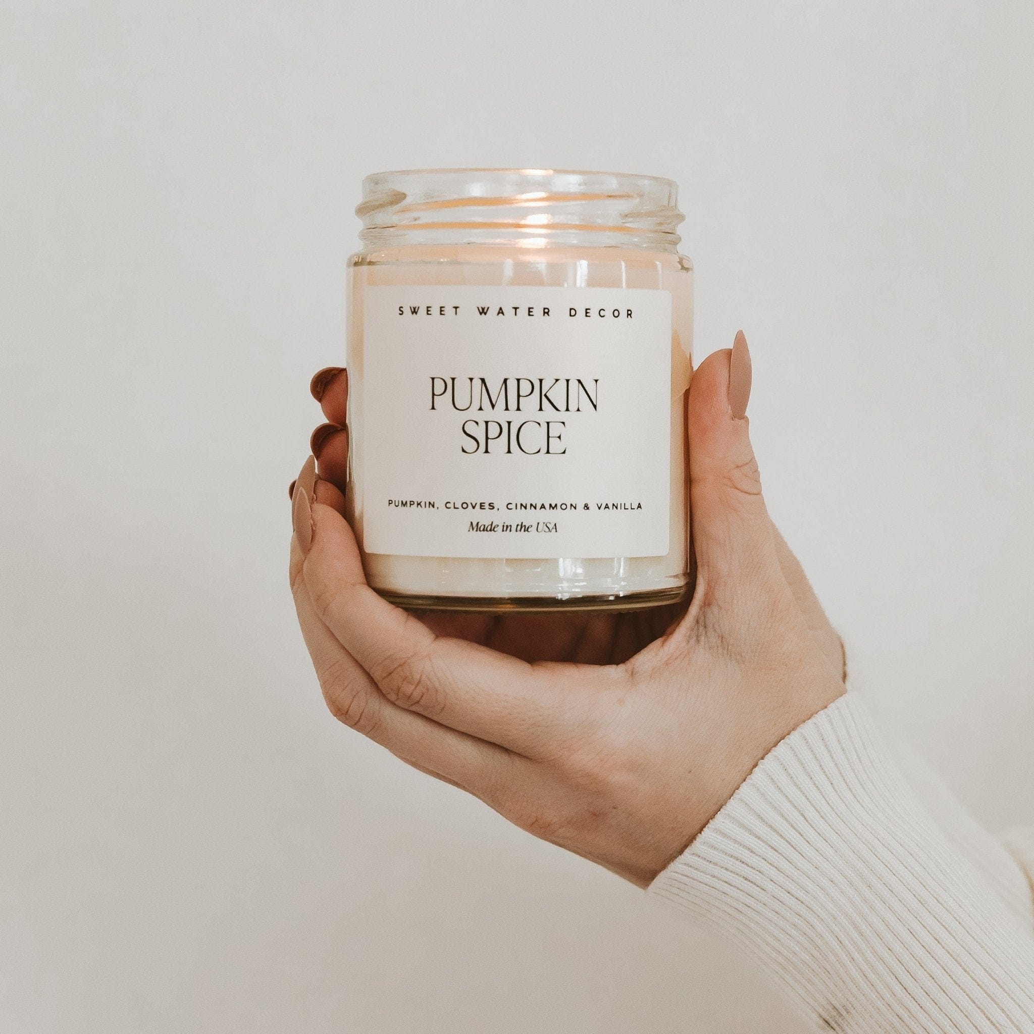 Sweet Water Decor Candles Pumpkin Spice Soy Candle | 9oz. Clear Jar