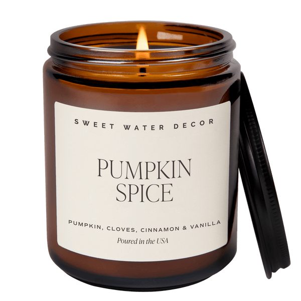 Sweet Water Decor Candles Pumpkin Spice Soy Candle | 9oz. Amber Jar