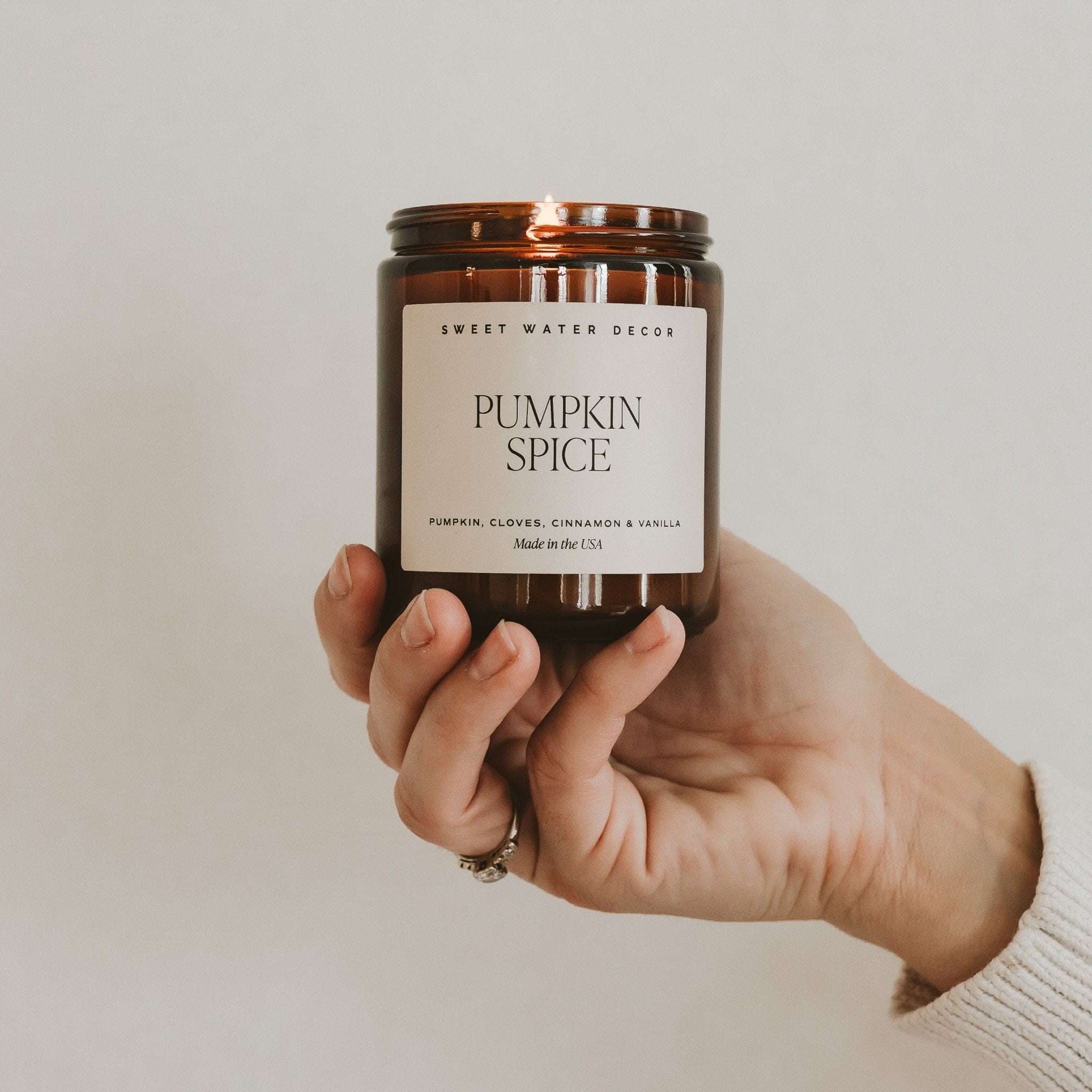 Sweet Water Decor Candles Pumpkin Spice Soy Candle | 9oz. Amber Jar