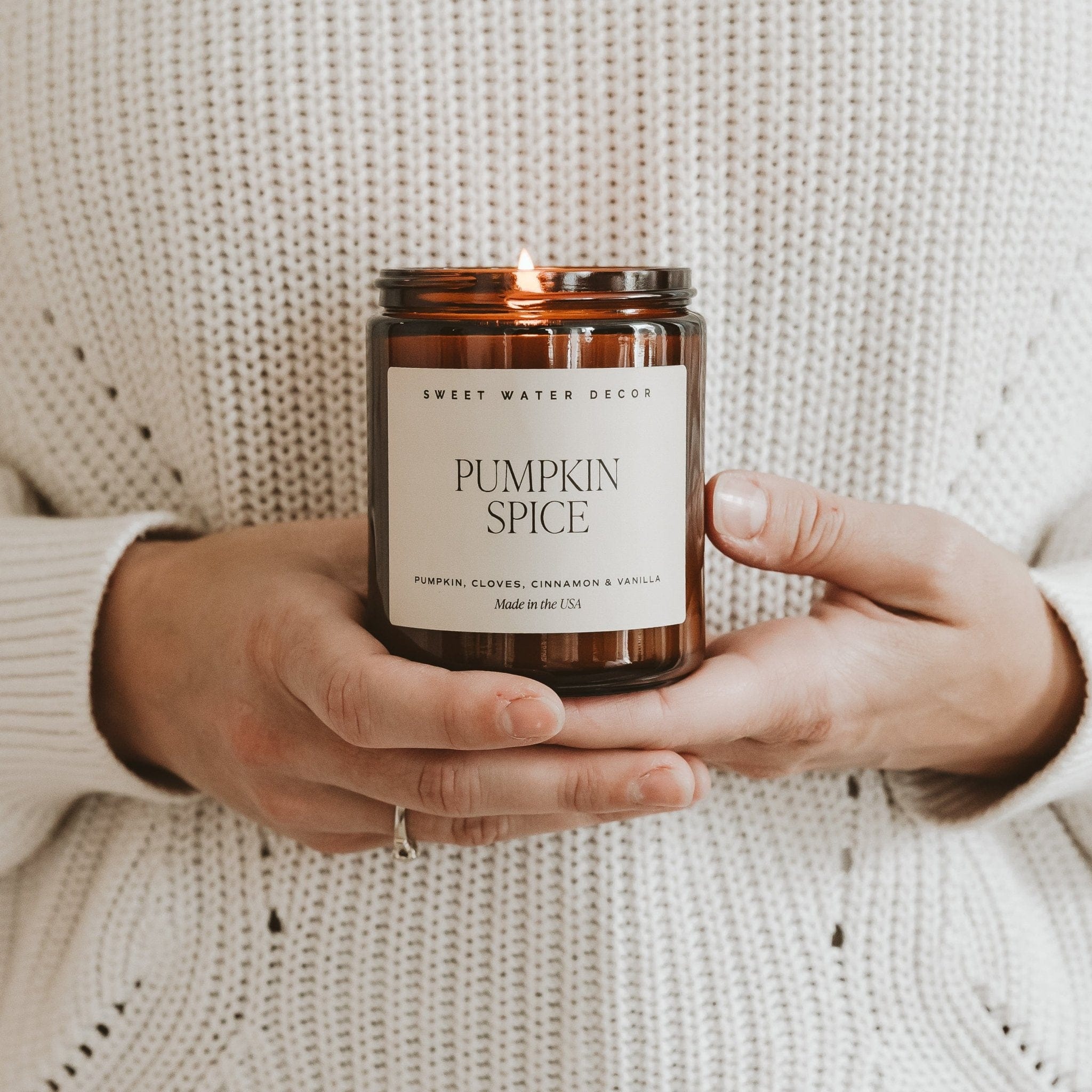 Sweet Water Decor Candles Pumpkin Spice Soy Candle | 9oz. Amber Jar