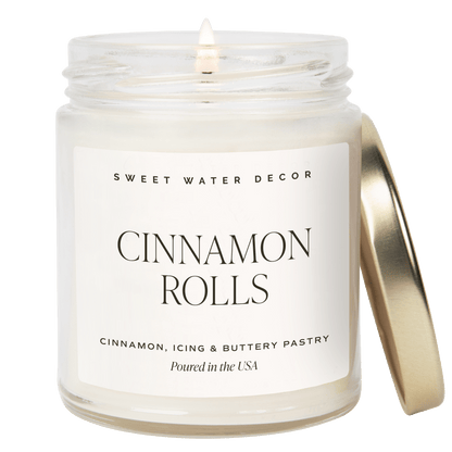 Sweet Water Decor Candles Cinnamon Rolls Soy Candle - Clear Jar - 9 oz